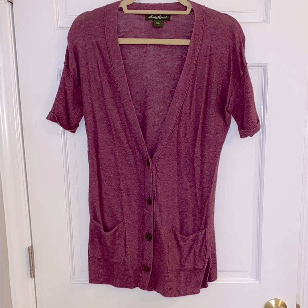 Eddie Bauer Purple Cardigan Sweater